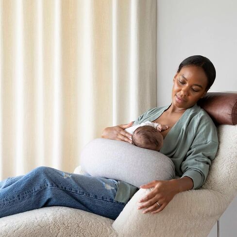 bbhugme Adjustable Nursing Pillow - Breastfeeding, Bottle Feeding, Baby Support - Adjustable Firmness and Fit - Washable Pillow Cover - Grey Melange in Saudi Arabia