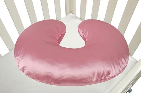 Satin Nursing Pillow Cover Set 2 Pack Ultra Soft Silk Compatible with Boppy Pillow for Breastfeeding Pillow Protect for Baby Hair and Skin Grey & Pink in Kuwait