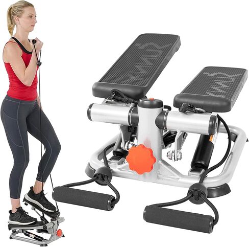 جهاز السائر 2 في 1 لكامل الجسم من Sunny Health & Fitness، تمرين كامل الجسم، هيدروليكي قابل للتعديل، أشرطة مقاومة، دواسات مضادة للانزلاق مع تطبيق SunnyFit الاختياري المجاني، اتصال بلوتوث معزز in Kuwait