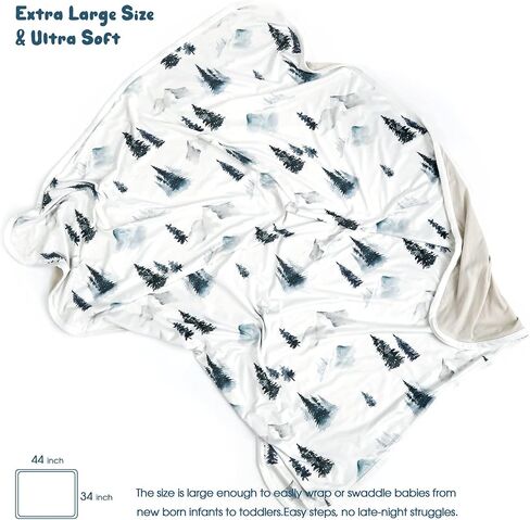 Baby Blankets Super Soft Stretchy Jersey Knit Swaddle Blanket for Baby Girls and Boys, Double Layer Receiving Blankets 34 x 44 Extra Large for Swaddling, Deer Pattern in Saudi Arabia
