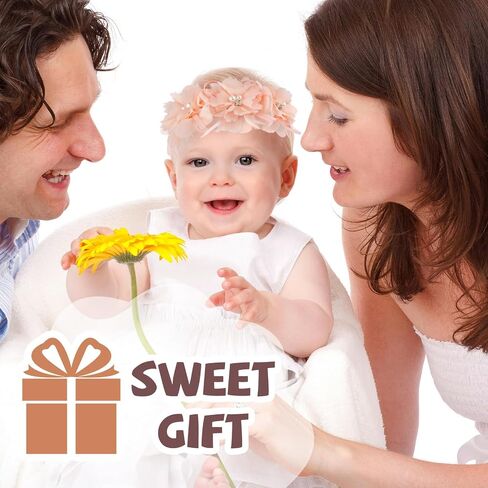 Fmeida Flower Headband for Baby Girl Floral Headbands Crown Baptism Hairband White Hair Accessories in Kuwait