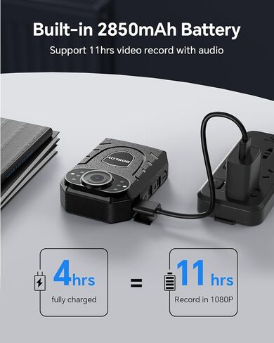 كاميرا الجسم BOBLOV KJ21، مسجل فيديو 1296P، سعة 256 جيجابايت كحد أقصى، بطارية 2850 مللي أمبير في الساعة لتصوير الفيديو لمدة 11 ساعة مع الصوت، كاميرا يتم ارتداؤها على الجسم مع التسجيل المسبق، للأمان، التسجيل في الهواء الطلق (البطاقة غير متضمنة) in Kuwait