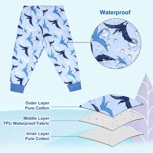 MOEMOE BABY Waterproof Diaper Pants for Potty Training 2 Packs Nighttime Diaper Short for Toddler Boys and Girls in Kuwait