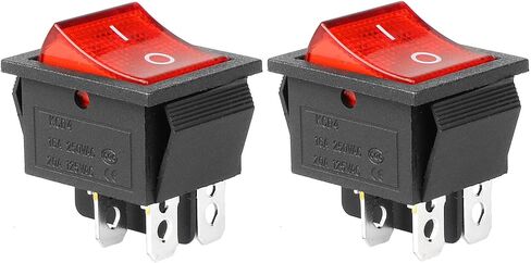 QTEATAK 2 حزمة أخضر LED سلكي مسبقًا قارب الروك تبديل التبديل 2 موقف ON-Off 4-Pin KCD4 التبديل 16A 250VAC 20A 125VAC in Kuwait
