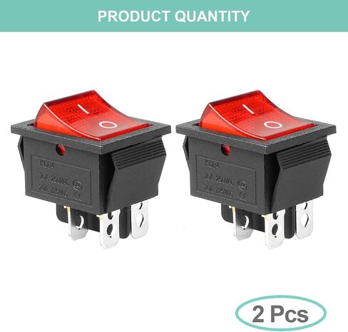 QTEATAK 2 حزمة أخضر LED سلكي مسبقًا قارب الروك تبديل التبديل 2 موقف ON-Off 4-Pin KCD4 التبديل 16A 250VAC 20A 125VAC in Kuwait