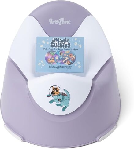 Potty Time New | Potty Training Seat by Potty Watch Inventor - Easy & Fun Toilet with Interactive 6 Reusable Color Changing Magic Stickers - Easy to Peel Stickers for Kids - (Orange, Savanna) in Kuwait