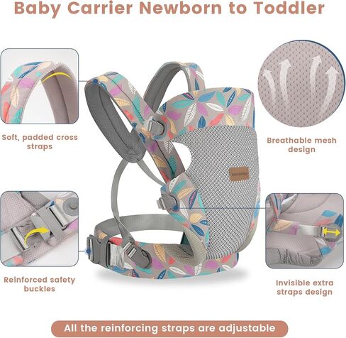 SERAPHY Baby Carrier with Pocket, 4-in-1 Breathable Infant Carrier Newborn to Toddler, Adjustable Multi-Position Baby Sling for Babies 3-36M (15-35lbs)-Pink in Saudi Arabia