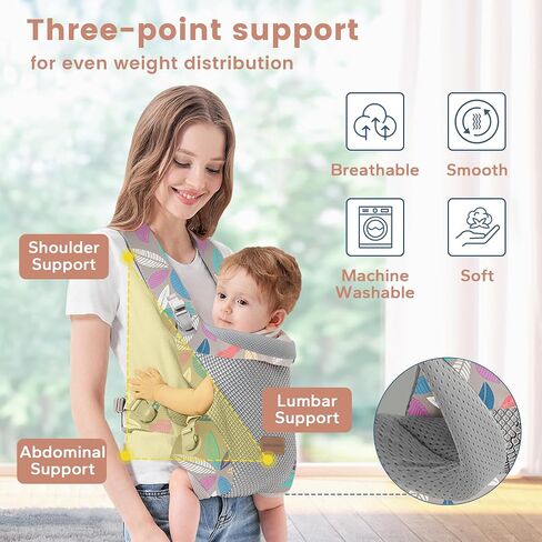 SERAPHY Baby Carrier with Pocket, 4-in-1 Breathable Infant Carrier Newborn to Toddler, Adjustable Multi-Position Baby Sling for Babies 3-36M (15-35lbs)-Pink in Saudi Arabia