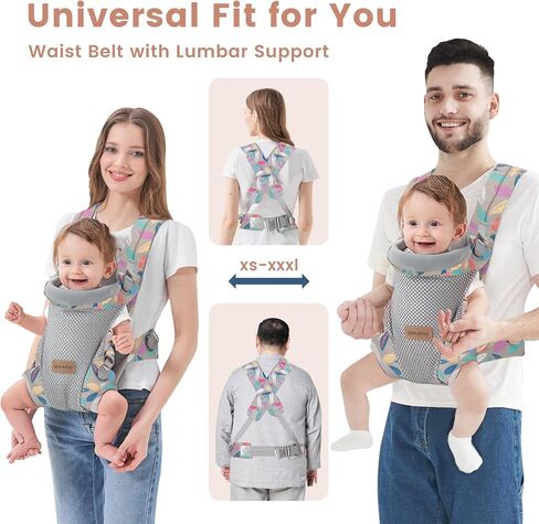SERAPHY Baby Carrier with Pocket, 4-in-1 Breathable Infant Carrier Newborn to Toddler, Adjustable Multi-Position Baby Sling for Babies 3-36M (15-35lbs)-Pink in Saudi Arabia