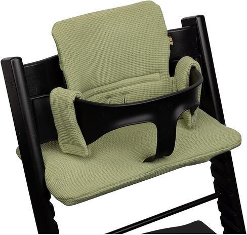 وسادة UKJE متوافقة مع Stokke Tripp Trapp - وسادة مقعد ناعمة للرضع والأطفال الصغار، ملحقات الكراسي العالية، حشوة من نسيج القطن، سهلة التركيب، مصنوعة يدويًا في أوروبا (قرد أبيض) in Saudi Arabia