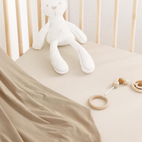 GRSSDER Stretch Ultra Soft Jersey Knit Fitted Crib Sheets Set 2 Pack，Fit All Standard Crib Mattress Pads Safe and Snug, Crib Fitted Sheet for Girls, Beautiful Blush Pink Floral and Cute Animals Print in Kuwait