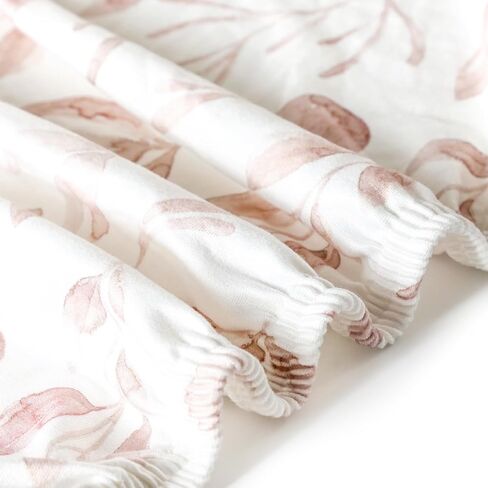 GRSSDER Stretch Ultra Soft Jersey Knit Fitted Crib Sheets Set 2 Pack，Fit All Standard Crib Mattress Pads Safe and Snug, Crib Fitted Sheet for Girls, Beautiful Blush Pink Floral and Cute Animals Print in Kuwait