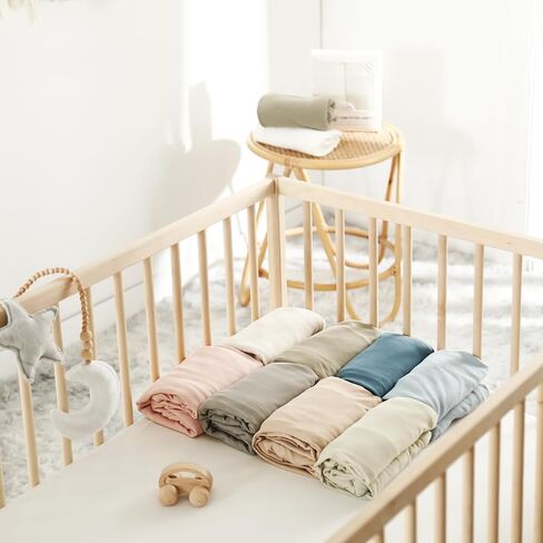 GRSSDER Stretch Ultra Soft Jersey Knit Fitted Crib Sheets Set 2 Pack，Fit All Standard Crib Mattress Pads Safe and Snug, Crib Fitted Sheet for Girls, Beautiful Blush Pink Floral and Cute Animals Print in Kuwait