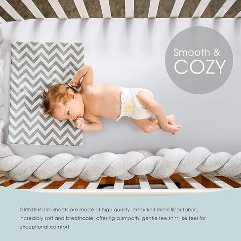 GRSSDER Stretch Ultra Soft Jersey Knit Fitted Crib Sheets Set 2 Pack，Fit All Standard Crib Mattress Pads Safe and Snug, Crib Fitted Sheet for Girls, Beautiful Blush Pink Floral and Cute Animals Print in Kuwait