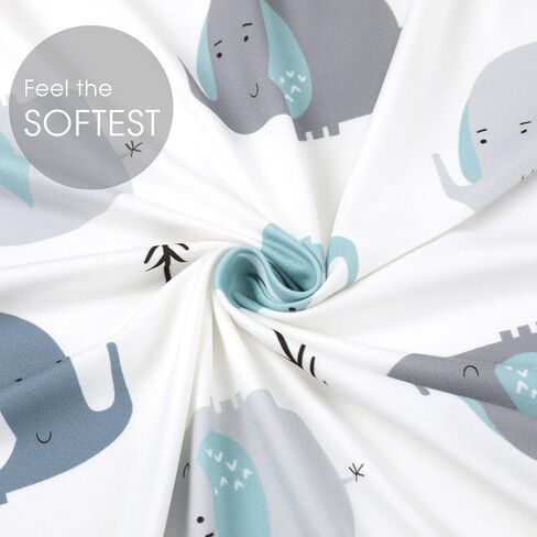 GRSSDER Stretch Ultra Soft Jersey Knit Fitted Crib Sheets Set 2 Pack，Fit All Standard Crib Mattress Pads Safe and Snug, Crib Fitted Sheet for Girls, Beautiful Blush Pink Floral and Cute Animals Print in Kuwait