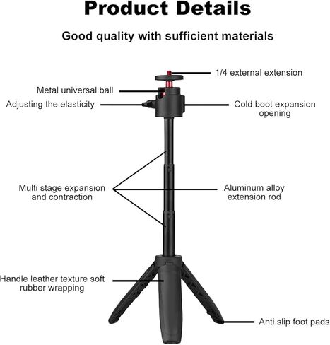 رصاصة الوقت مقبض ترايبود منضدية حامل ثلاثي صغير ل Insta360 X4، X3، GO 3S، ONE X2، ONE X، ONE، GO 2، ONE R، ONE RS، لـ GoPro Hero 11 10 9 5 4 3 ملحقات كاميرا الحركة in Kuwait