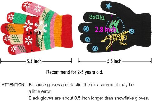 قفازات الأطفال، قفازات سحرية قابلة للتمدد 8 أزواج، قفاز شتوي محبوك للأطفال مضاد للانزلاق بأصابع كاملة للأولاد والبنات in Kuwait