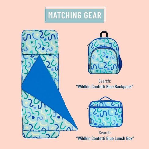 Wildkin Kids Plush Nap Mat for Toddler Boys and Girls, Best Plush Nap Mat for Kids, Perfect for Daycare & Preschool Nap Mats, Features an Attached Blanket, Soft and Cozy Material in Kuwait