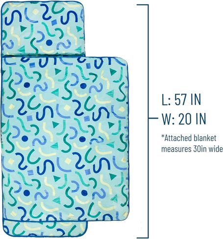 Wildkin Kids Plush Nap Mat for Toddler Boys and Girls, Best Plush Nap Mat for Kids, Perfect for Daycare & Preschool Nap Mats, Features an Attached Blanket, Soft and Cozy Material in Kuwait
