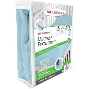 Guardmax Crib Mattress Protector Zippered Encasement Cover Bed bug Proof Waterproof, Hypoallergenic and Noiseless, Baby & Toddler Crib Size (52 x 28)