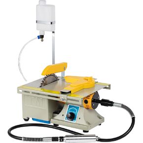 Mingfuxin Mini Table Saw Rock, Lapidary Equipment DIY Jewelry Polishing Bench Buffer Grinding Machine, 0-10000r/min with Flexible Shaft for Home Woodworking Carving Hobbies