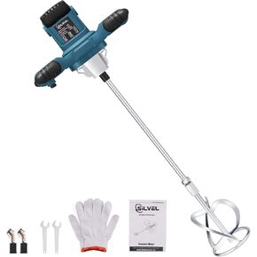 SILVEL Cement Mixer, 2300W Handheld Electric Concrete Mixer, Portable Mortar Mixer with 6 Adjustable Speed, 110V Mud Mixer for Mixing Mud, Cement, Mortar, Paint, Fodder