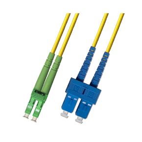 1M Singlemode Duplex Fiber Optic Cable (9/125) - LC/APC to SC/UPC