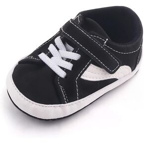 Clowora Unsex Baby Boys Girls Canvas First Walkers Shoes,Newborn Infant Non Slip Soft Sole Crib Casual Sneaker