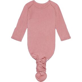 Posh Peanut Knotted Newborn Gown - Newborn Gowns For Girls, Baby Sleep Gown - Baby Girl Gowns 0-3 Months, Baby Knotted Gowns Dusty Rose