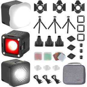 SmallRig RM01 Mini LED Video Light (3 Pack), Watreproof Portable Lighting Kit with 8 Color Filters, Dimmable Fill Photography Light 5600K CRI95 for Smartphone, Action and DSLR Camera 3469