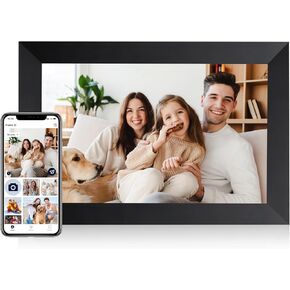 AEEZO Digital Picture Frame 10.1 inch, WiFi Digital Photo Frame with 32GB Storage, HD IPS Touch Screen, Auto-Rotate, Slideshow, Share Photos/Videos via AiMOR APP, Wall Mountable (Black)