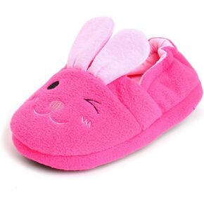 Baby Girls Cute Cartoon Warm House Slippers with Non-Slip Rubber Sole