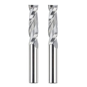 SpeTool 2PCS Up Cut Spiral Router Bits 1/2 Shank, Extra Long 4 Inch with 1/2 Inch Cutting Diamter, Carbide CNC Router Bits Set for Cutting Wood Mortises