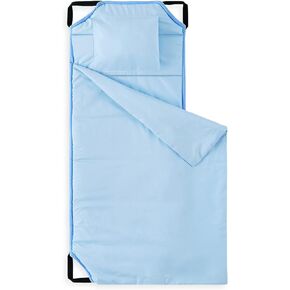 Wake In Cloud - Cot Nap Mat with Pillow and Blanket, for Toddler Kids Boys Girls in Daycare Kindergarten Preschool Pre K with Elastic Corner Straps, Solid Plain Color, Pink