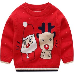 Boys Girls Ugly Christmas Sweater for Kids Xmas Knit Sweatshirts Santa Claus Reindeer Pullover