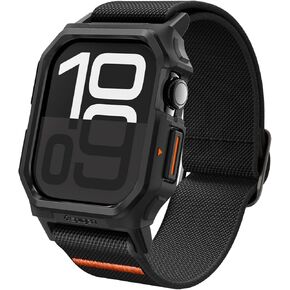 Spigen Lite Fit Pro Designed for Apple Watch Series 10 46mm Case with Band Durable TPU Case with Lightweight Fabric Band (2024) - Matte Black