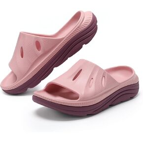 Womens Recovery Sandals Mens Comfortable Athletic Slides Thick Cushion Lightweight Plantar Fasciitis Sport Sliders of Indoor Outdoor,Arch Support Orthotic Open Toe