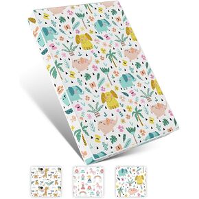 Pack n Play Mattress Pad, 38x26 Portable Crib Pack and Play Playpen Mattress Topper with Detachable & Washable Cover, Giraffe