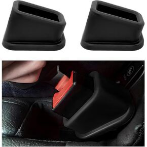 2PCS Seat Belt Buckle Holder, Easy Access to the Buckles of Rear Seats Auto Belt Guard Buckling Holder, Silicone Car Belt Buckle Fixer Keep Receptacle Stand Upright for Kids (Black)