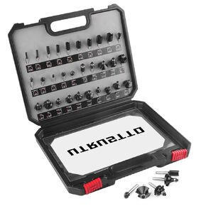 Router Bits 1/4 Inch Shank 50 Pieces, Tungsten Carbide 1/4" Router Bit Set, for Professional and Beginners Carpenter