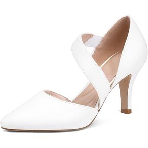 mysoft Women's Pointed Toe Low Stiletto Heel Dress Pumps Shoes - Available in Wide Sizes