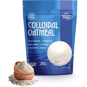 100% Organic Colloidal Oatmeal - Unscented, DIY Bath Products, Skincare, Cosmetics, Natural Oatmeal Bath for Itching, Soothing Agent for Itchy, Irritated Skin - 2 Pack (32oz)