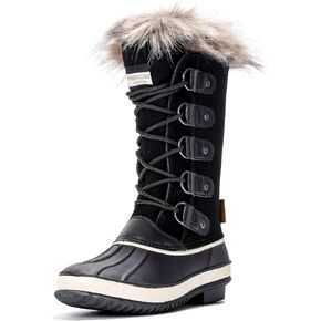 Project Cloud Waterproof Winter Boots for Women Genuine Leather Womens Boots - Mid-Calf Rain Boots Women Memory Foam Fur Boots, Lightweight Snow Boots For Women Nonslip Women Boots (Ventura)