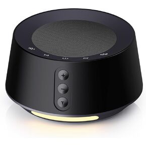 BGOVERSS White Noise Sound Machine with 14 Soothing Sounds and 10 Levels Night Light for Sleeping, 5 Timers and Memory Feature Plug in Sound Machine for Nursery Baby Kids Adults, White