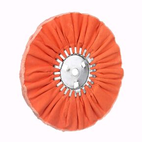 8" Orange Airway Buffing Wheel,5/8'' Arbor Hole,12 Plys/Medium Polishing for Angle Grinder,1PCS