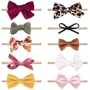 Baby Girl Headbands and Bows, Newborn Infant Toddler Nylon Elastics Hairbands Hair Accessories (Forest)