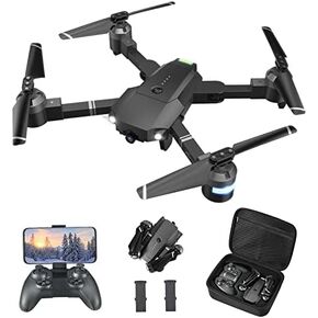 ATTOP Drones with Camera for Adults - 1080P FPV Drone with Carrying Case, Foldable RC Drone W/2 Batteries, Altitude Hold, Headless Mode, ATTOP Camera Drones for Adults/Beginners, Girls/Boys Gifts