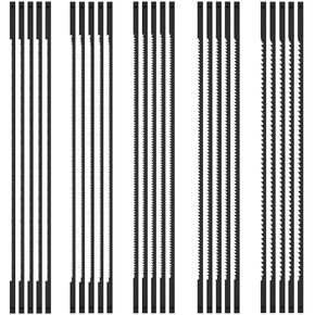 25Pcs Scroll Saw Blade Set, 6-1/2inch High Carbon Steel Wood Cutting Scroll Saw Blade, Clean Cut Coping Saw Blades, Jig Saw Blades Replacement Pin End Saw Blade for Wood Plastic Metal Leather Cutting