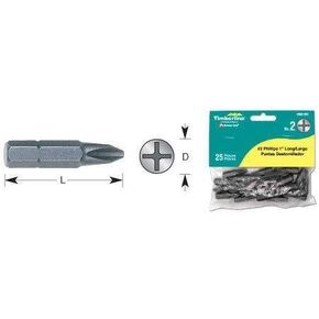 Timberline - 25 Pc #2 Philips Tip 1" Long (608-691)