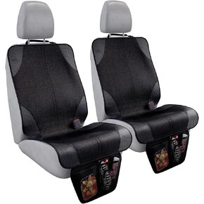 Car Seat Protector For Child Car Seat, Car Seat Protection For Baby Carseat, Non-Slip Seat Protector Under Baby Car Seat, Thick Padding Seat Cover For Car Seat With 2 Mesh Storage Pockets, 2 Pack